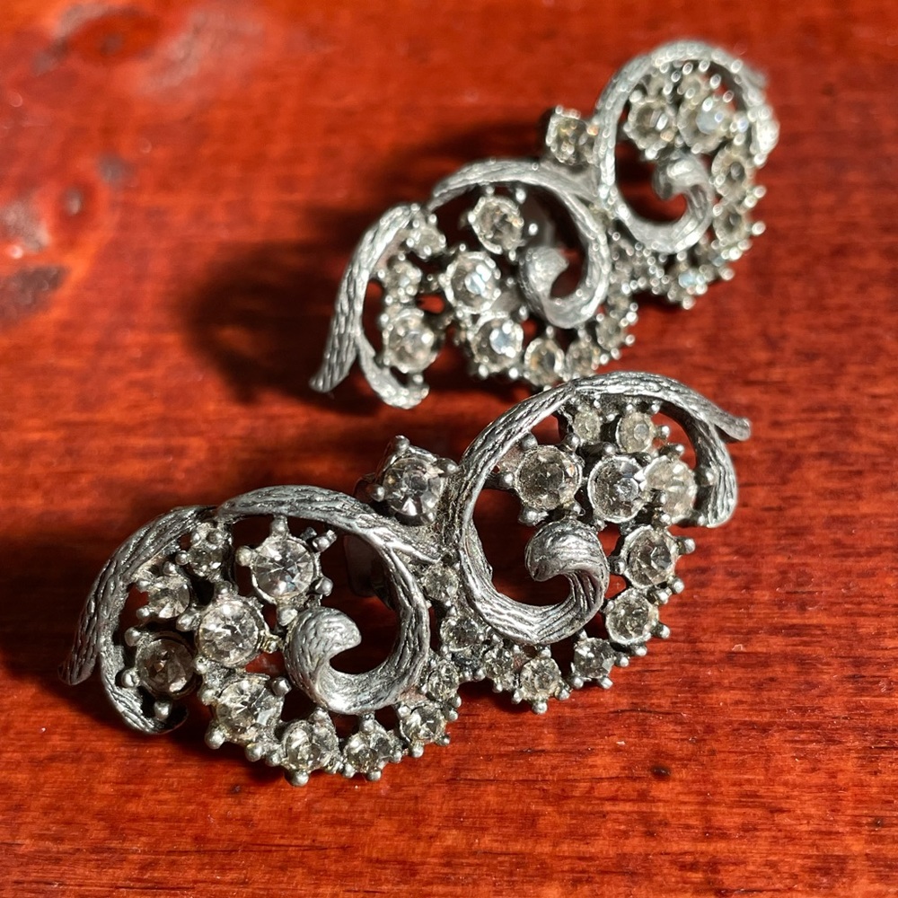Vintage rhinestone shoe clips
